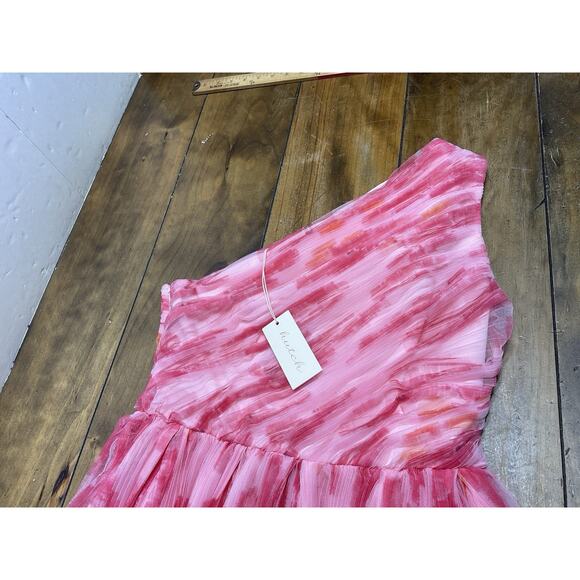 Hutch - Savvy Pink Blurred Berry Floral Tulle One Shoulder Dress Size 6 NWT - Picture 5 of 14